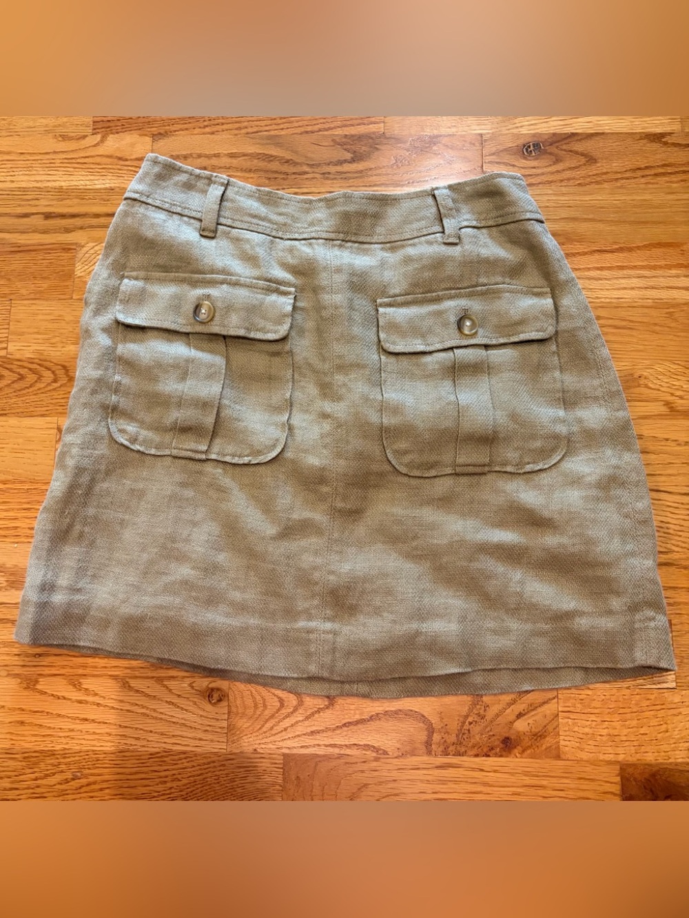 LOFT Brown Mini Linen-Blend A-Line Skirt Size 6